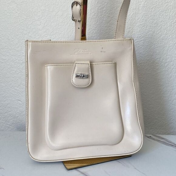 Vintage White Tan Longchamp Bag - Picture 2 of 13